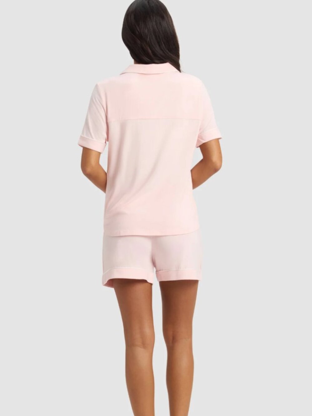 Cozy Earth Women's Bamboo Stretch-Knit Short Sleeve Pajama Set in Blossom - Picture 3 of 10